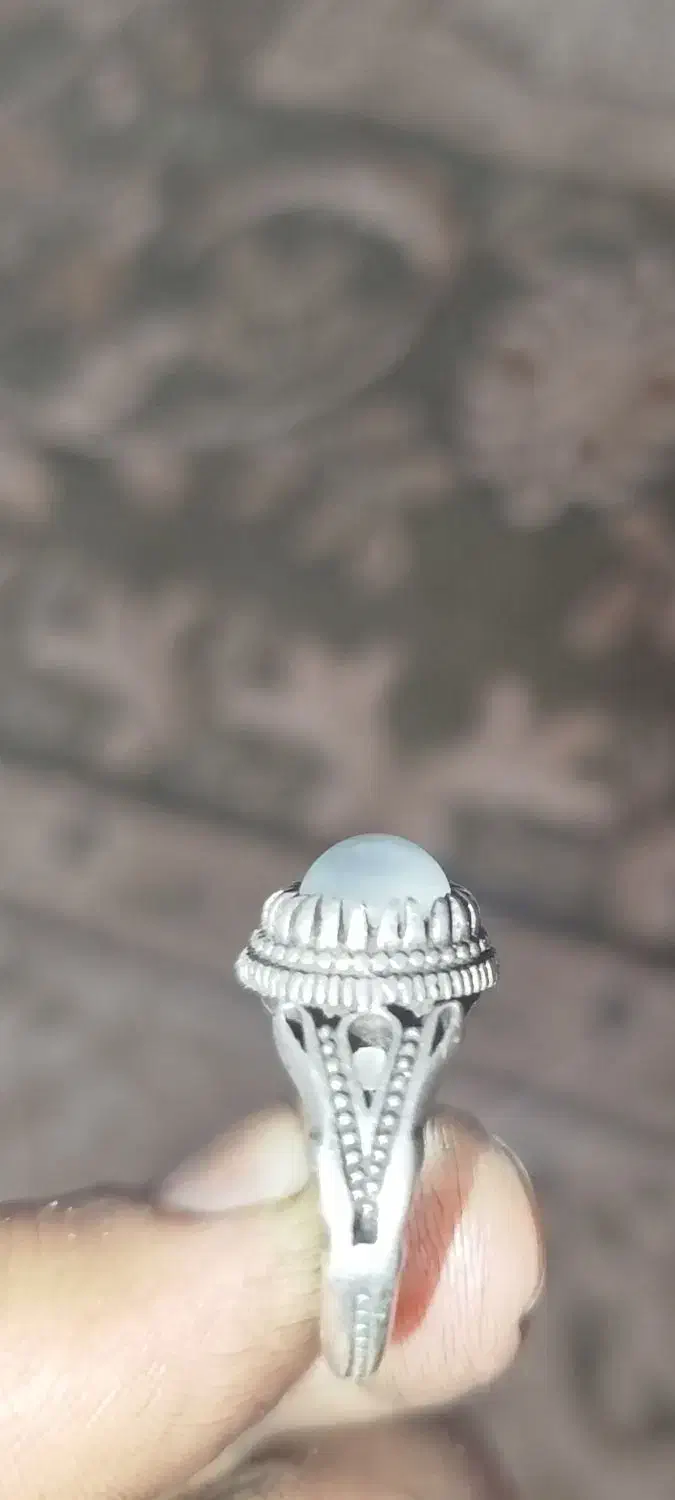 انگشتر (آکوامارین )نقره 925بافاکتورخرید|جواهرات|دوگنبدان, |دیوار