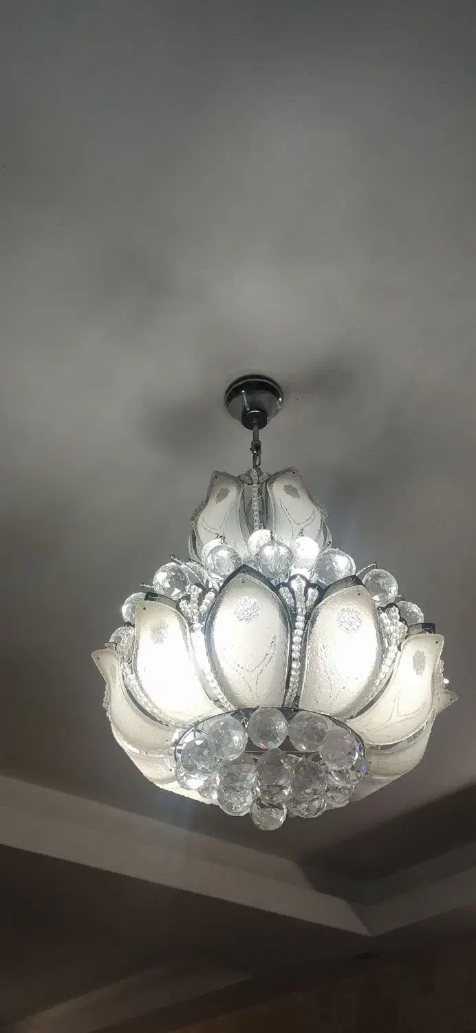 لوستر کریستالی 6 شعله|لوستر و چراغ آویز|مشهد, عبادی|دیوار