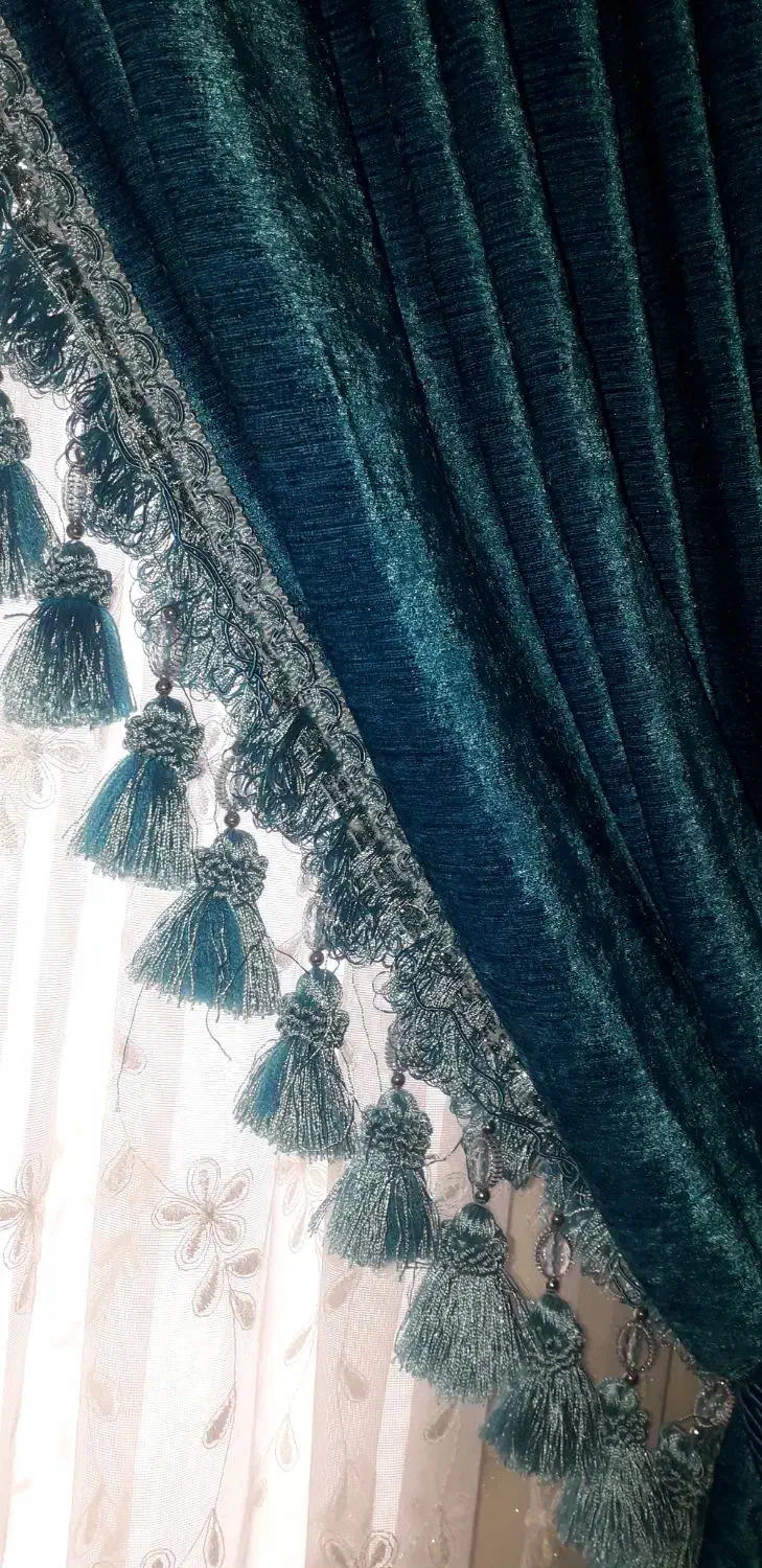 پرده و شال فیروزه ای|پرده، رانر، رومیزی|کنگاور, |دیوار