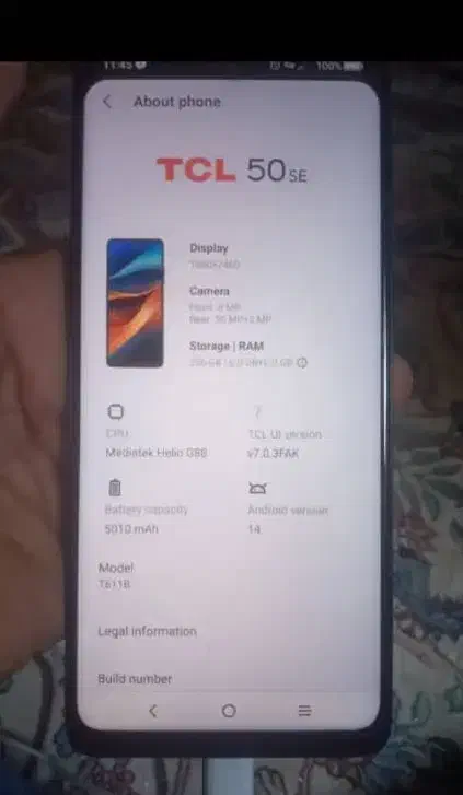گوشی TCL 50SE حافظه 256 gig  رام 12 گیگ|موبایل|تهران, یافتآباد|دیوار