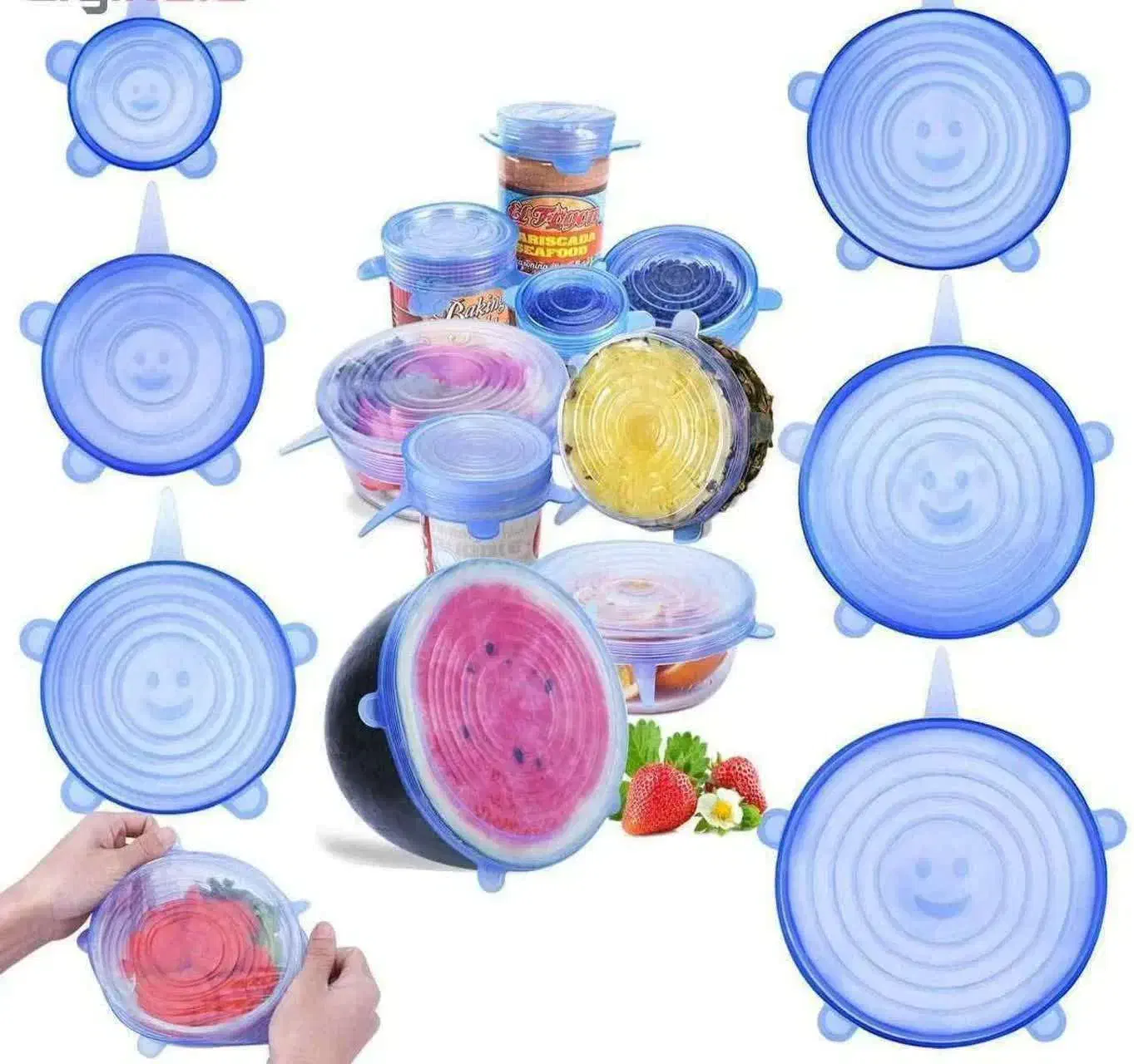 درپوش سیلیکونی ۶ عددی، جعبه دار (ارسال رایگان)|ظروف نگهدارنده، پلاستیکی، یک‌بارمصرف|قم, دروازه ری|دیوار