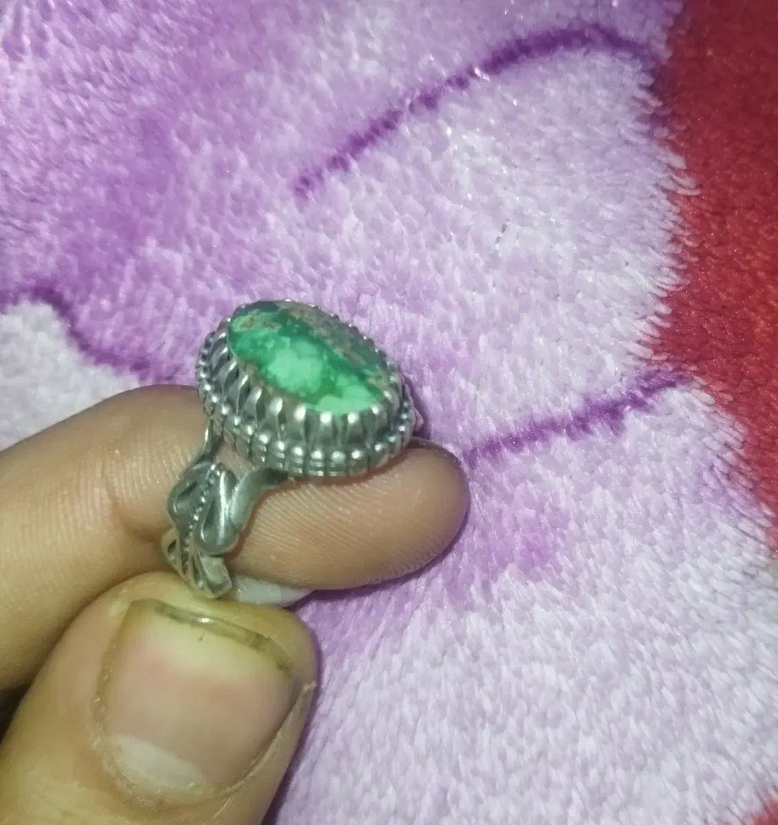 انگشتر فیروزه سبز نیشابور نقره|بدلیجات|فشاپویه, |دیوار