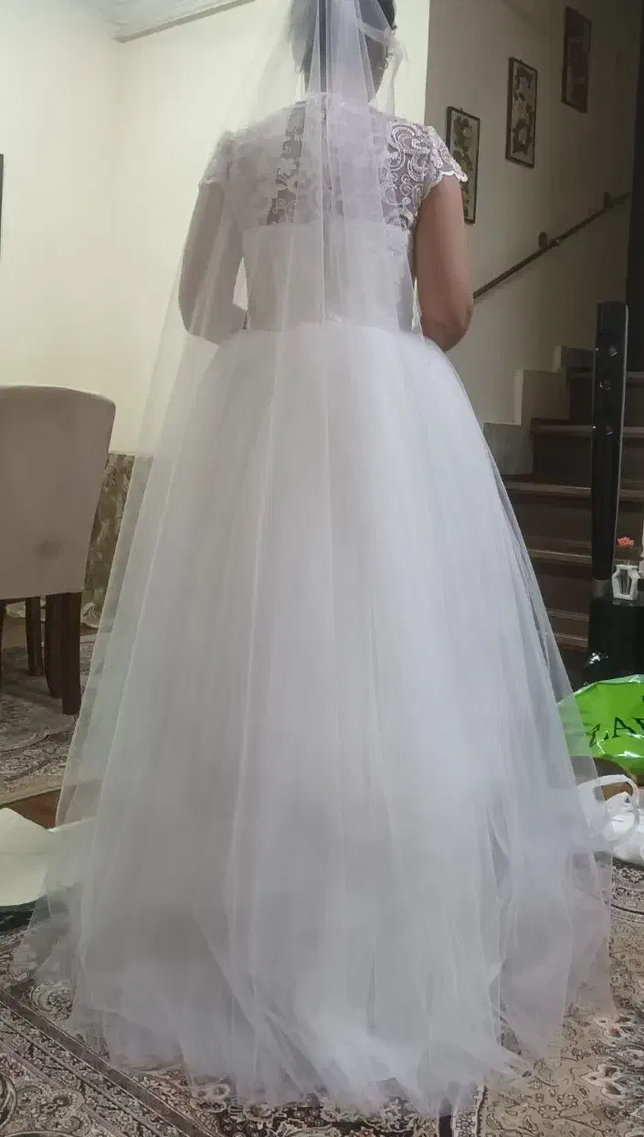 لباس عروس کاملا سالم و شیفون عروس|لباس|رشت, قاسمیه|دیوار