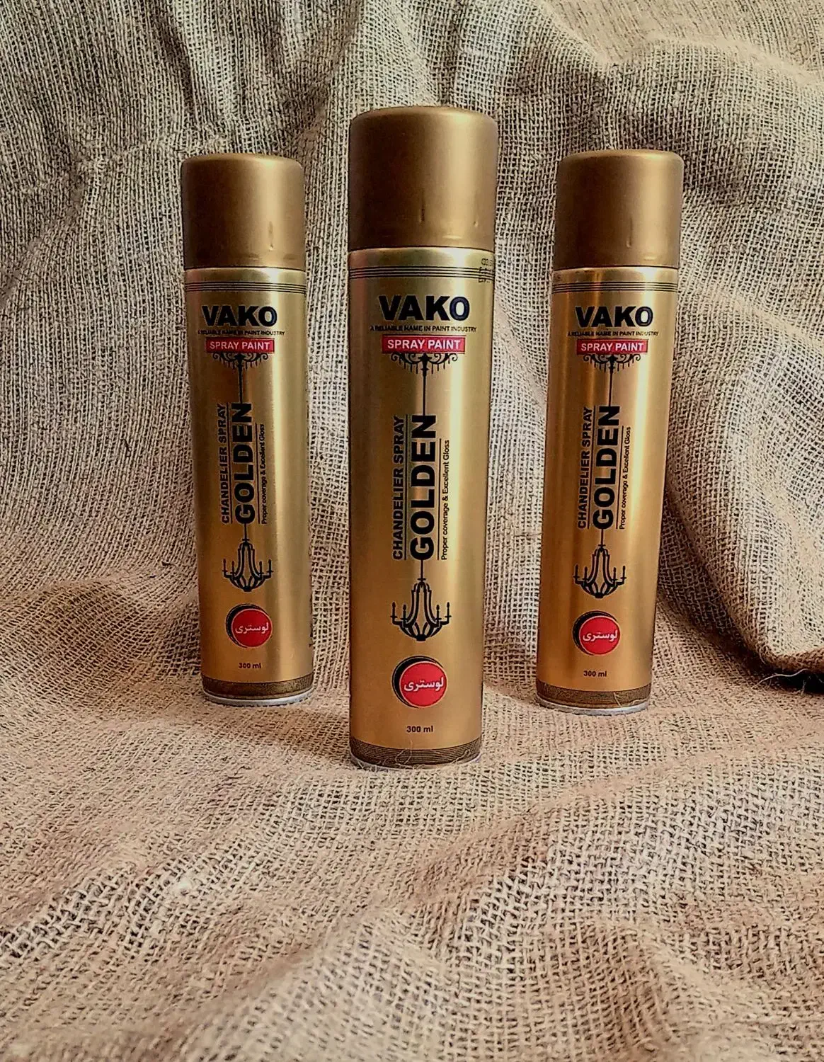 اسپری طلائی (لوستری) VAKO 300 ml|مصالح و تجهیزات ساختمان|حویق, |دیوار