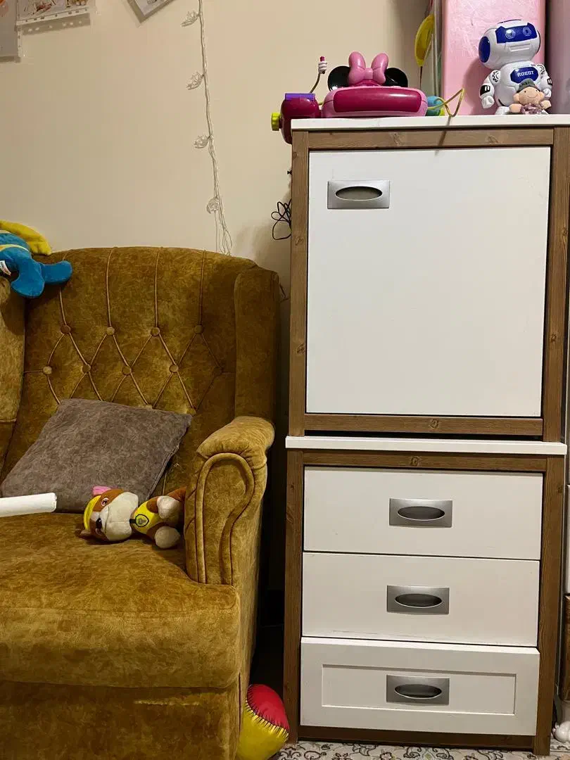 تخت خواب کودک و نوجوان کپل پا و کمد|تخت و سرویس خواب|تهران, آبشار تهران (دریاچه)|دیوار