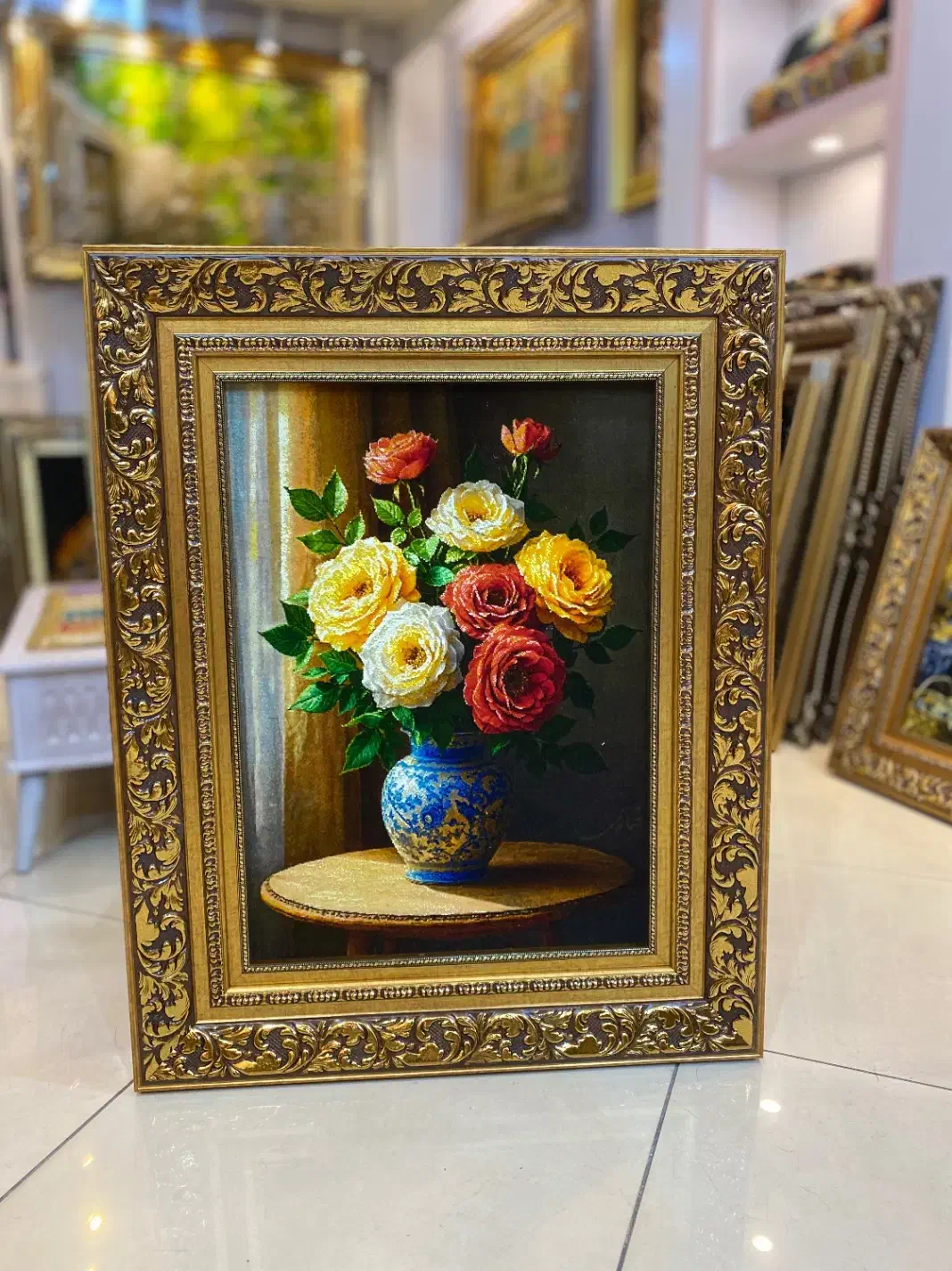 تابلوفرش گل گلدان|تابلو فرش|تبریز, |دیوار