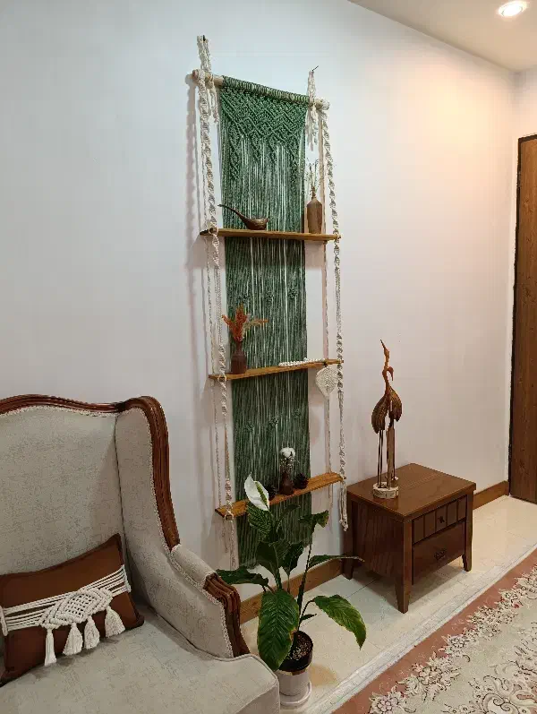 دیوار کوب مکرومه شلف.کوسن .چشم نظر.پرده|صنایع دستی و سایر لوازم تزئینی|پاکدشت, پاکدشت (مامازند)|دیوار