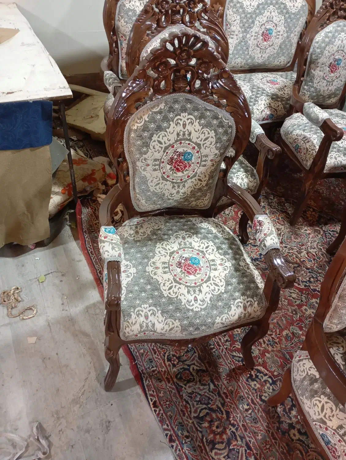 مبل سلطنتی ۹نفره ابر پارچه تعویض شد نو کارگاه مبل|مبلمان خانگی و میز عسلی|تبریز, |دیوار