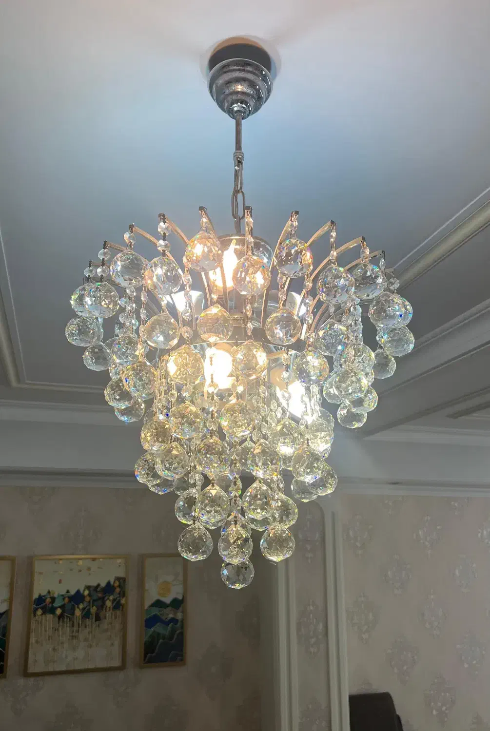لوستر کریستالی|لوستر و چراغ آویز|رشت, گلسار|دیوار