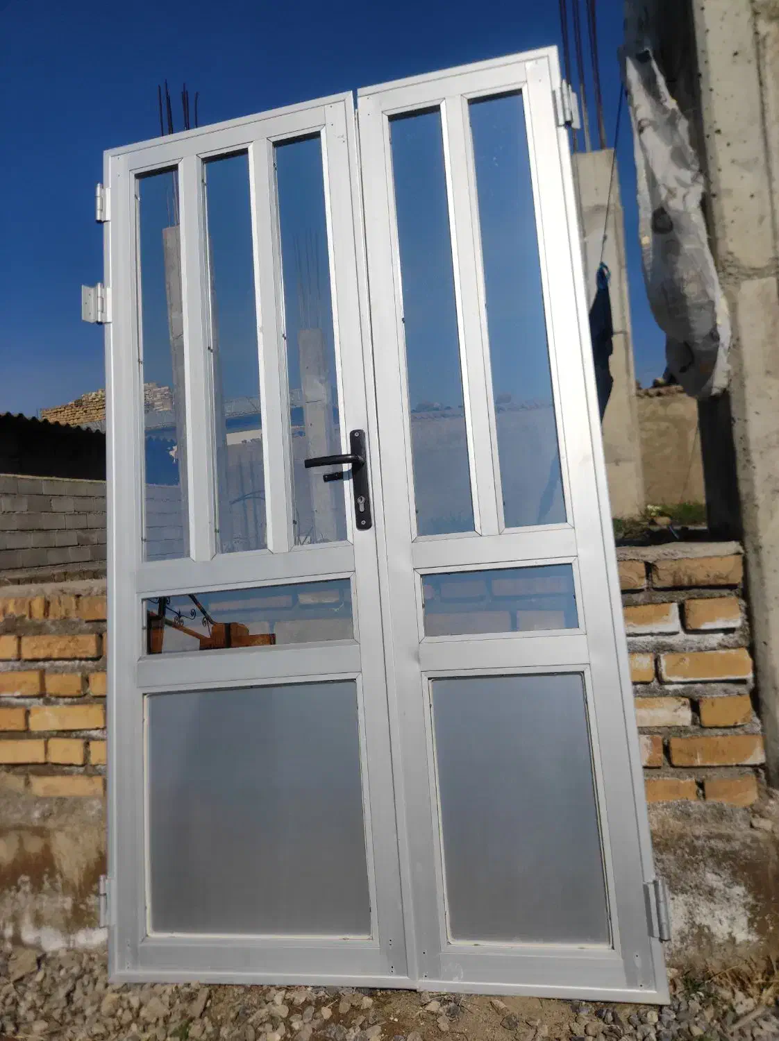 درب آلومینیومی دو لات بدونه چهار چوب|مصالح و تجهیزات ساختمان|سنگدوین, |دیوار