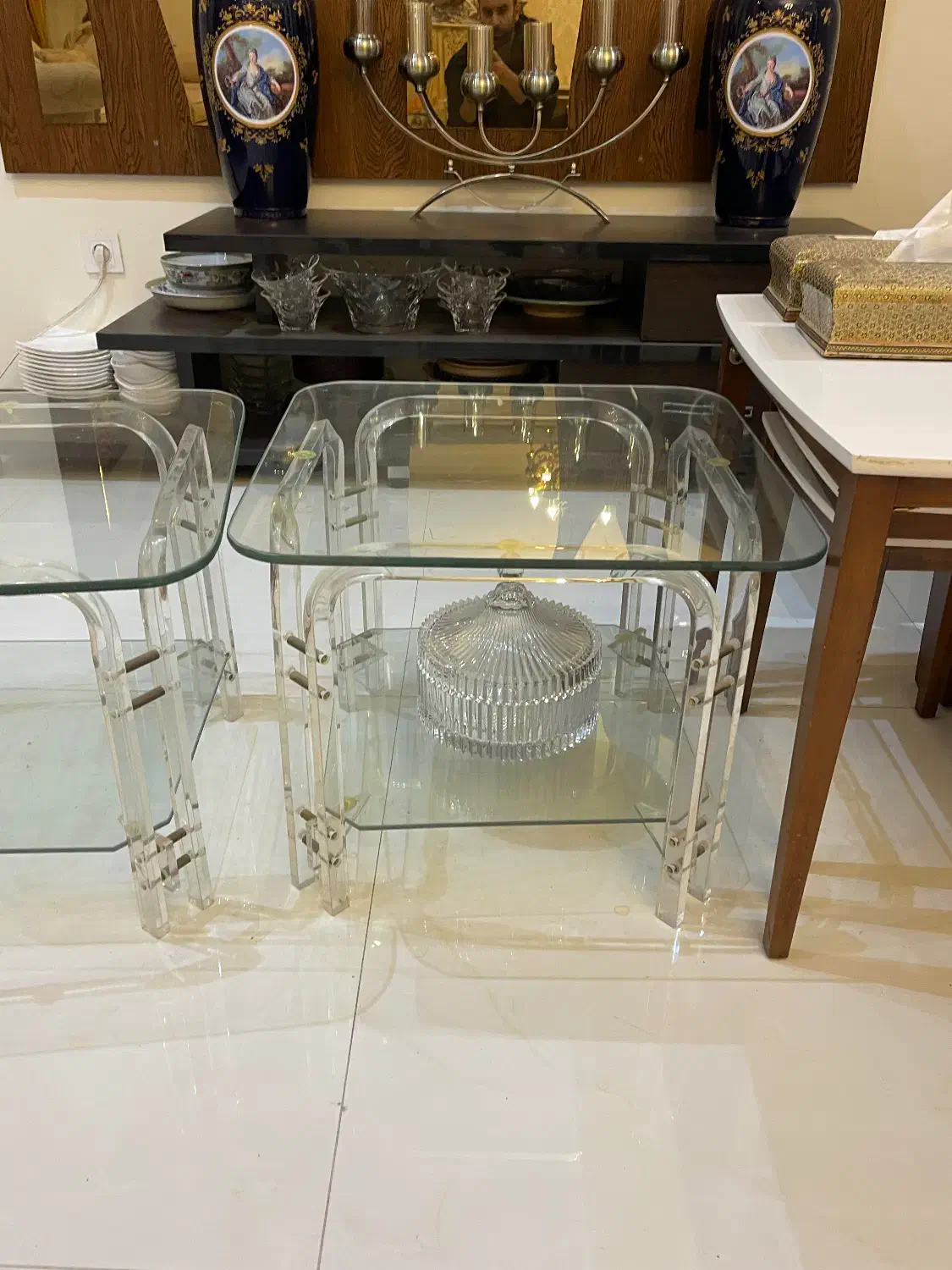 ۲ عدد میز عسلی شیشه ای|مبلمان خانگی و میز عسلی|تهران, پردیسان|دیوار