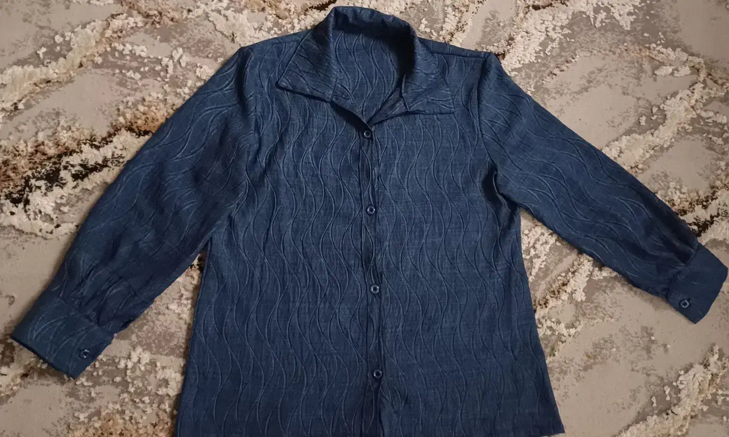 شومیز سورمه ای طرحدار نو سایز بزرگ(۴۸)|لباس|ری, دولت‌آباد|دیوار