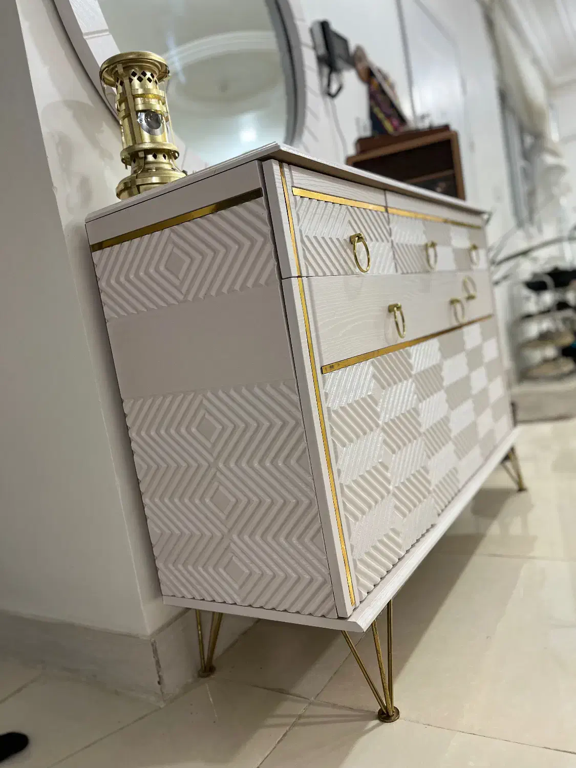 آینه کنسول و‌میز تلویزیون نو|بوفه، ویترین، کنسول|باغ ملک, |دیوار