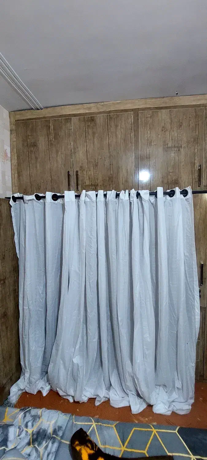 پرده حریر سفید|پرده، رانر، رومیزی|دوگنبدان, |دیوار