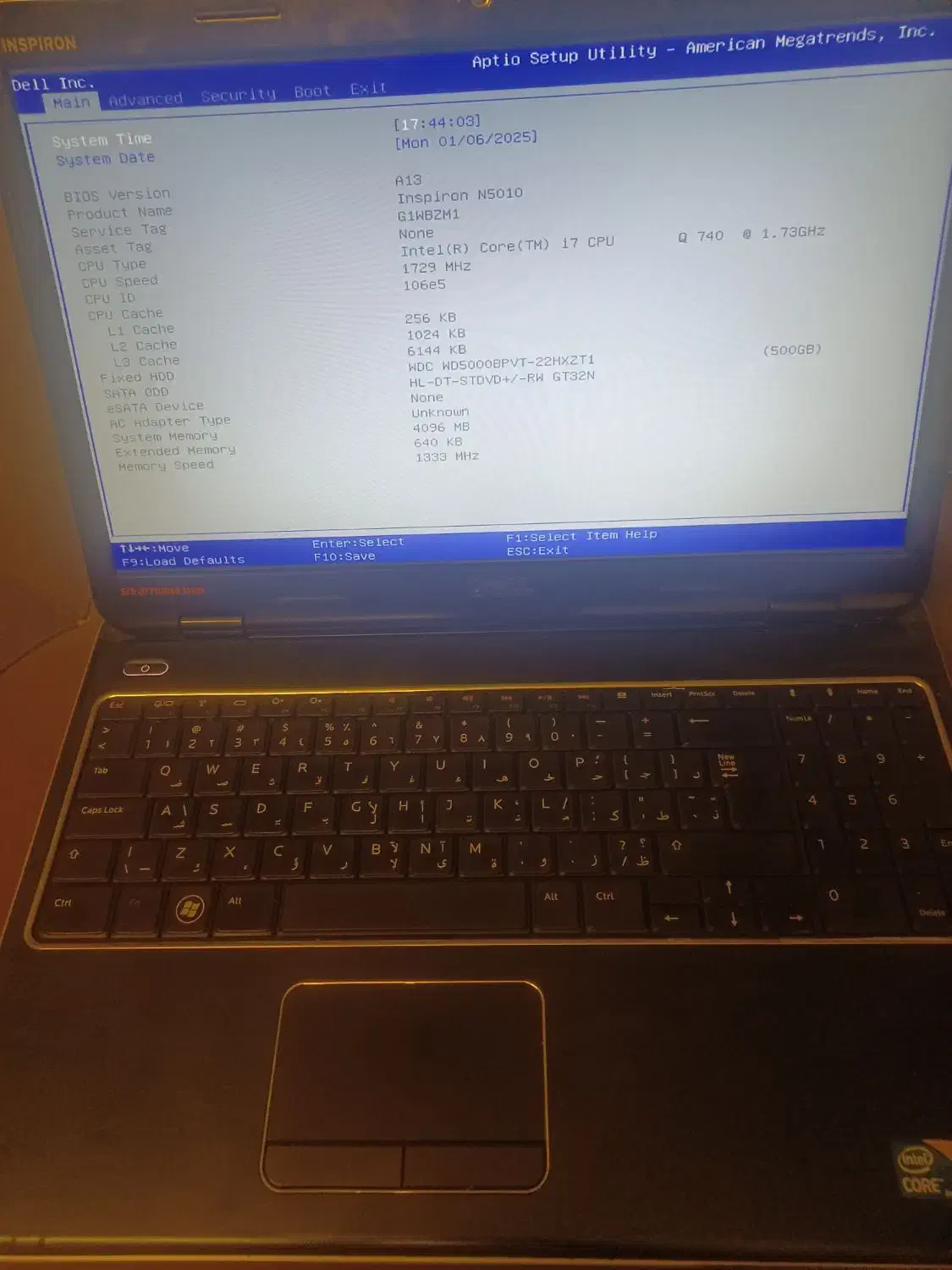 لپ تاپ دل 5010 i7 نقرهای|رایانه همراه|تهران, استاد معین|دیوار