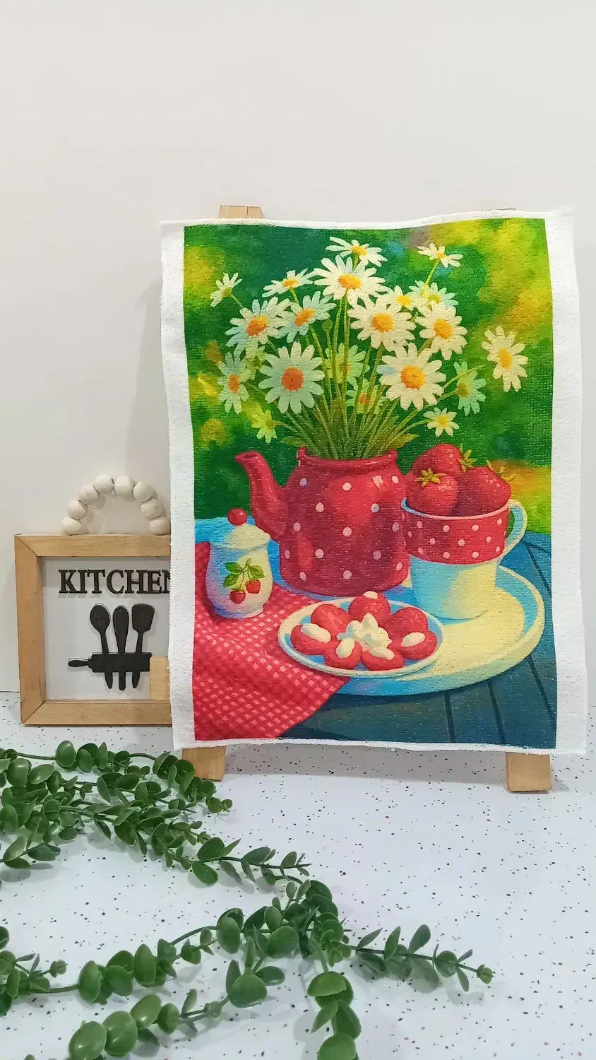 سرویس آشپزخانه دست دوز های رز|سفره، حوله، دستمال آشپزخانه|یزد, |دیوار