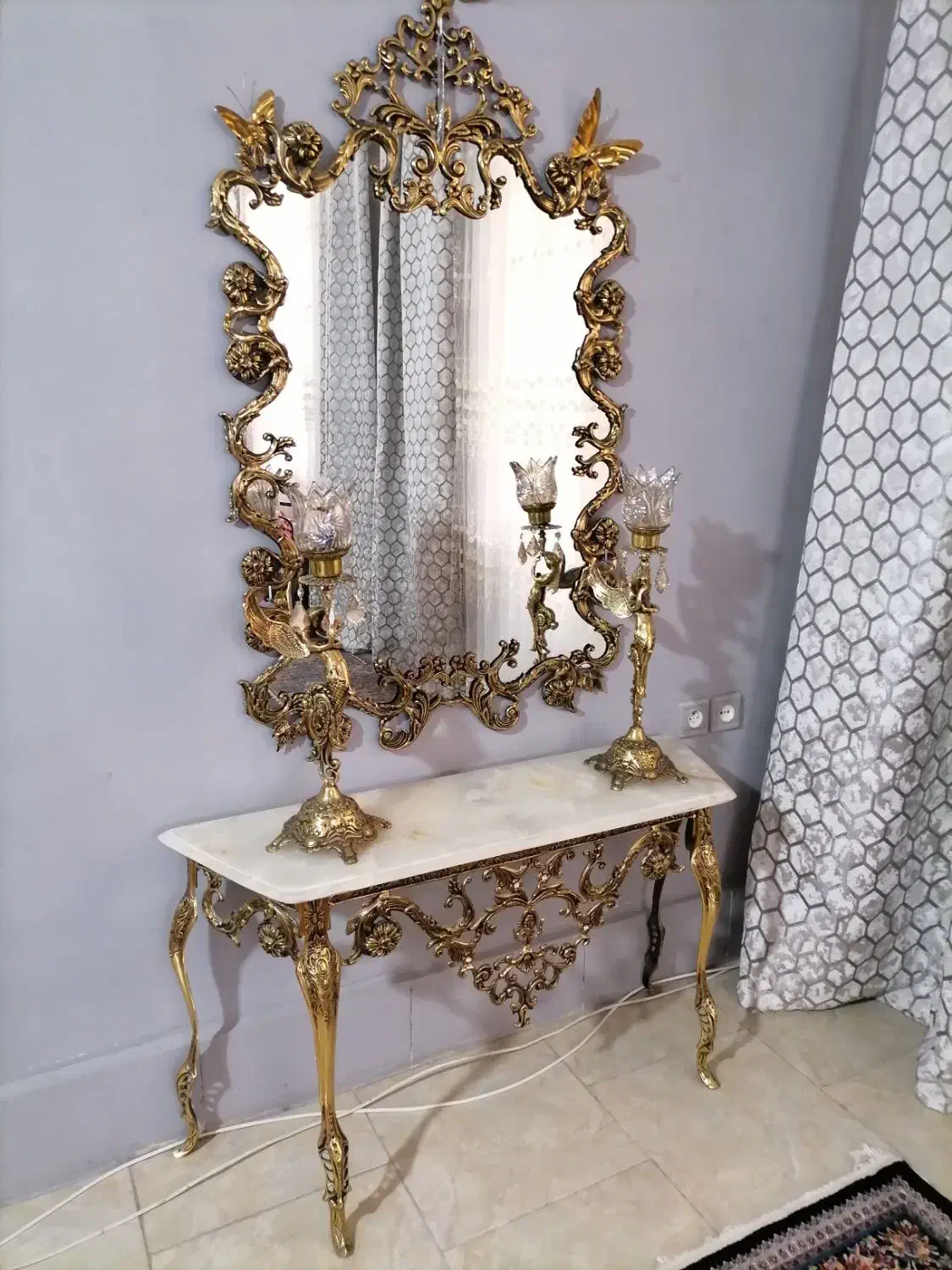 آینه شمعدان|بوفه، ویترین، کنسول|نقده, |دیوار