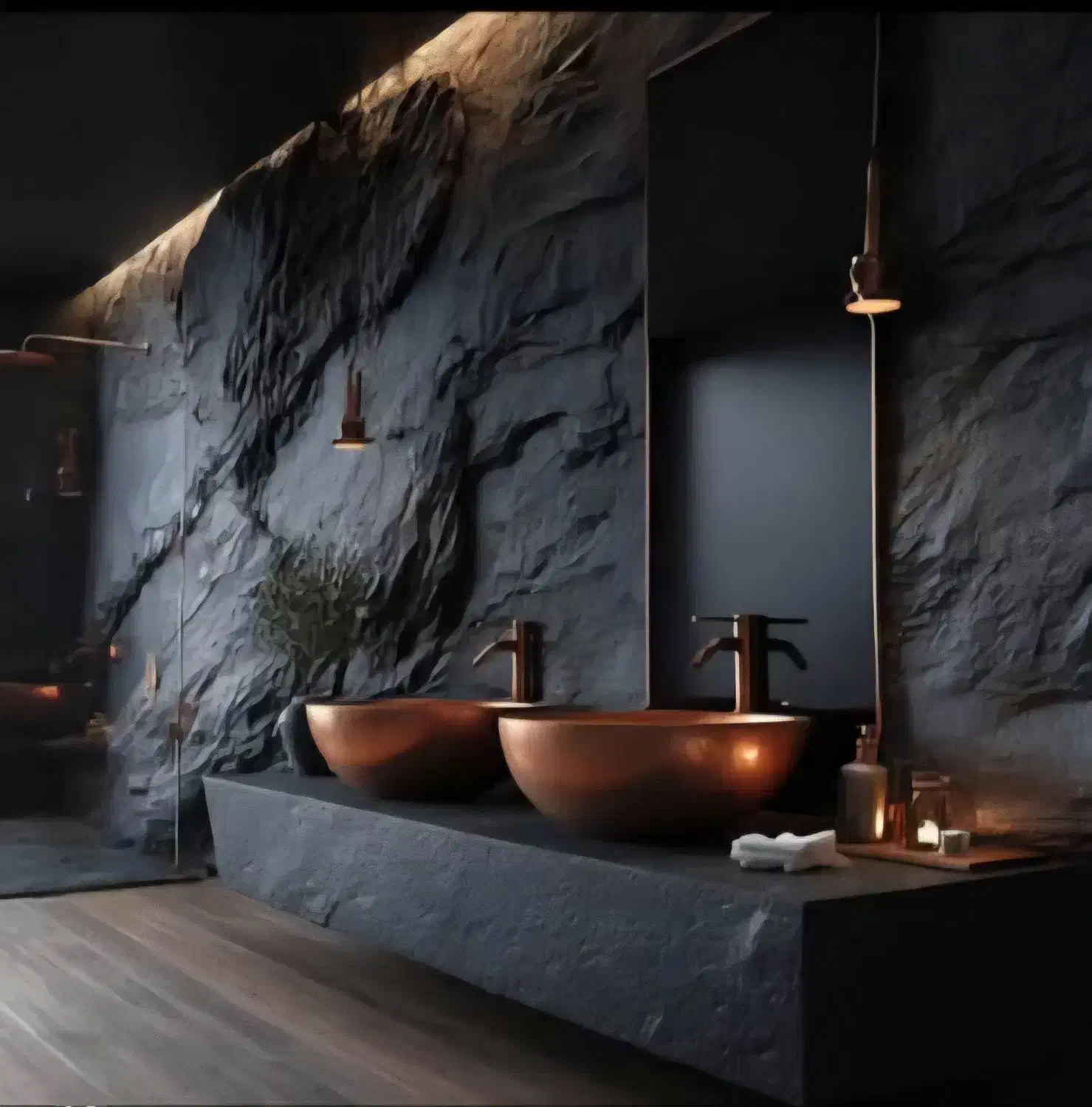 نمای سیمانی طرح سنگ و چوب|خدمات پیشه و مهارت|شیراز, باغ تخت|دیوار