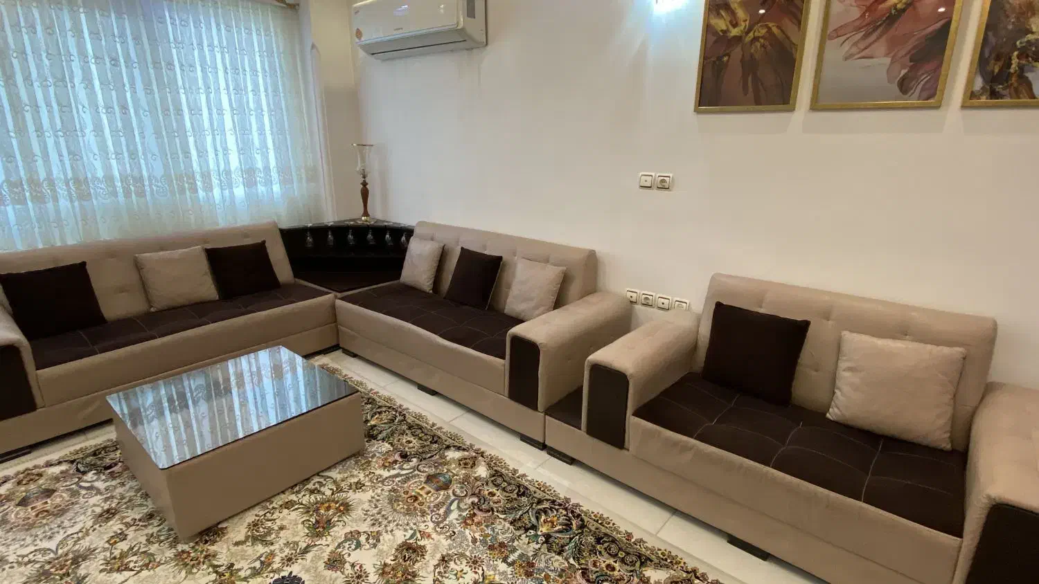 مبل ۸ نفره با طراحی ال|مبلمان خانگی و میز عسلی|آستانه اشرفیه, |دیوار