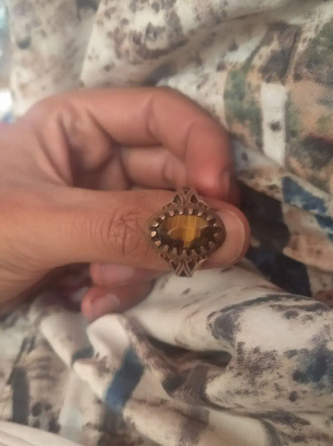 انگشتر چشم ببر اصل نقره عطیقه|جواهرات|بهبهان, |دیوار