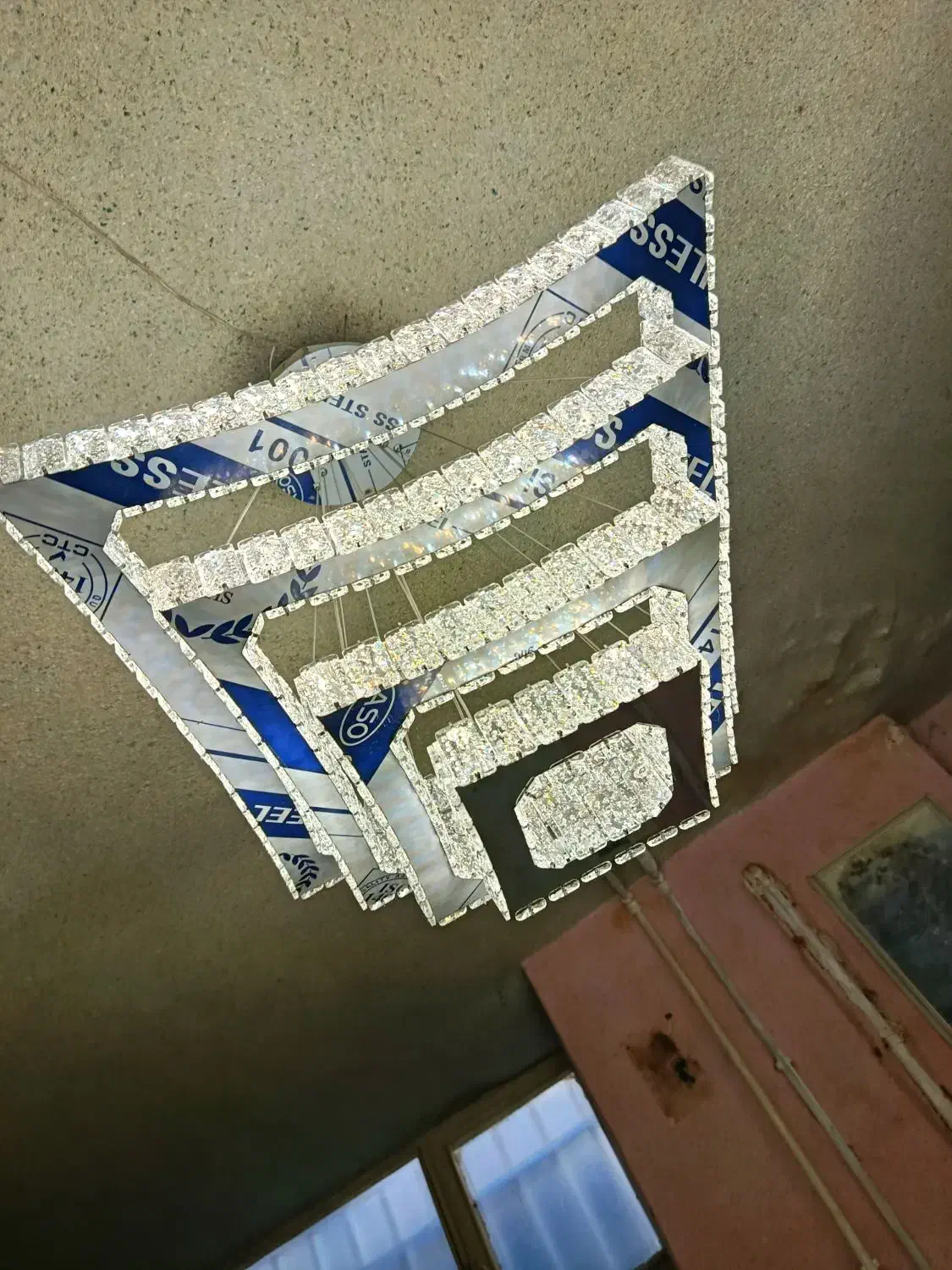 لوستر مربع چهارتایی گوشه خم|لوستر و چراغ آویز|تبریز, |دیوار