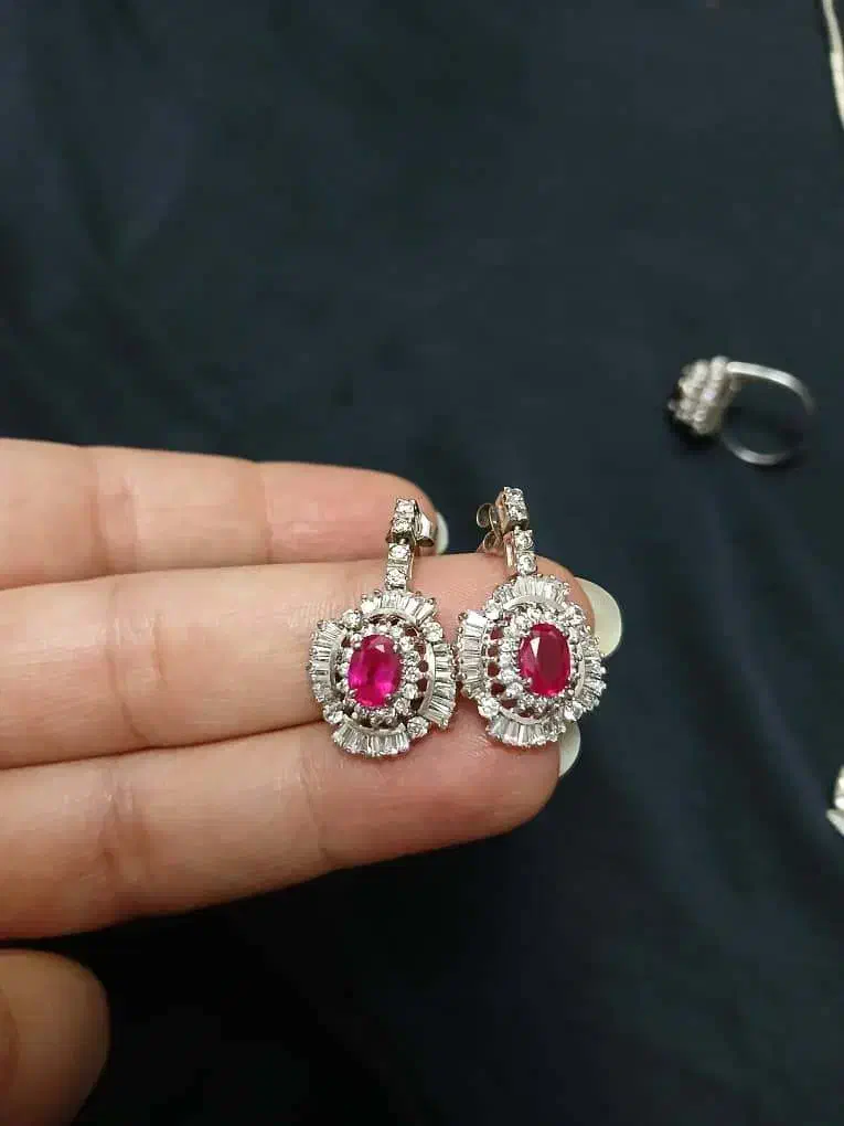 نیم ست نقره و یاقوت|جواهرات|تهران, سید خندان (جلفا)|دیوار