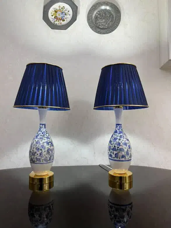 د‌و جفت اباژور قلم ابی|چراغ خواب و آباژور|تهران, خواجه نظام الملک|دیوار