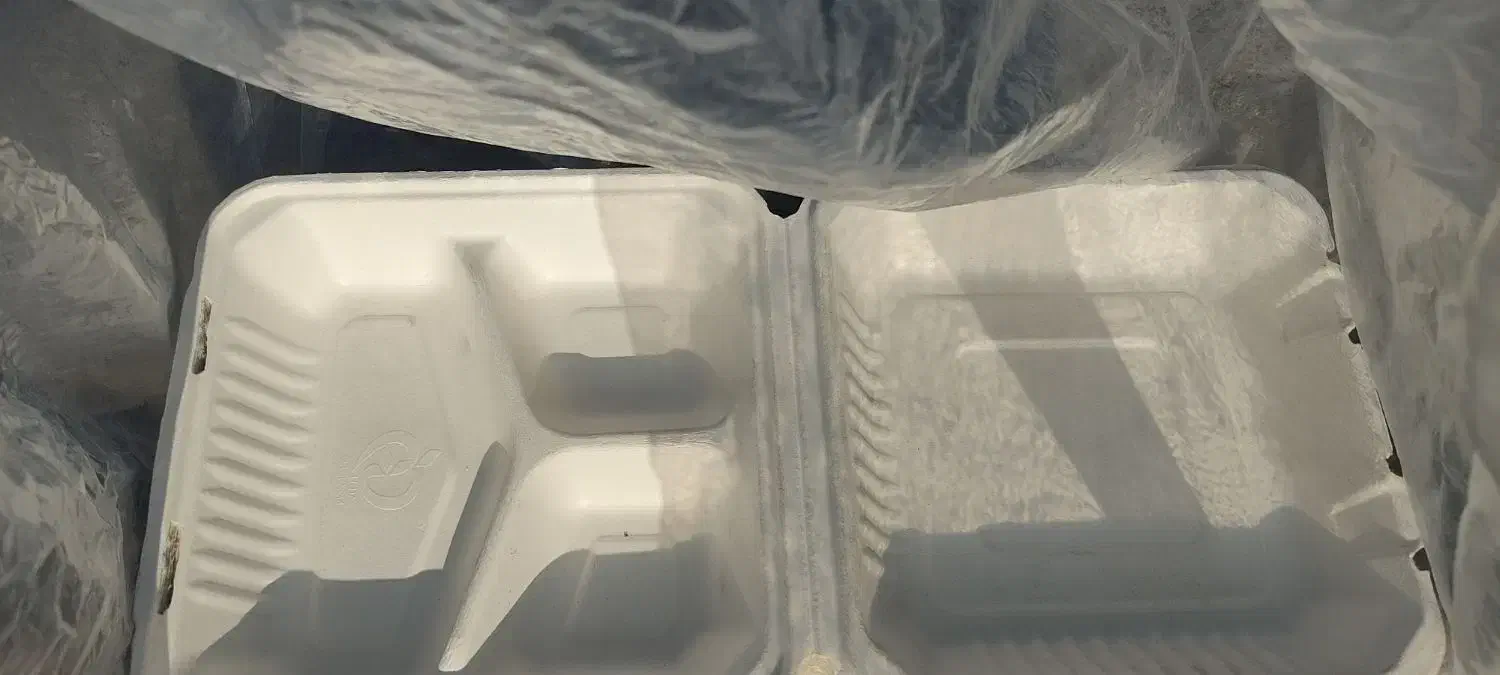 ظرف یکبار مصرف گیاهی درب دار ۲۰۰ عددی|ظروف نگهدارنده، پلاستیکی، یک‌بارمصرف|بندر انزلی, شاکوچه|دیوار