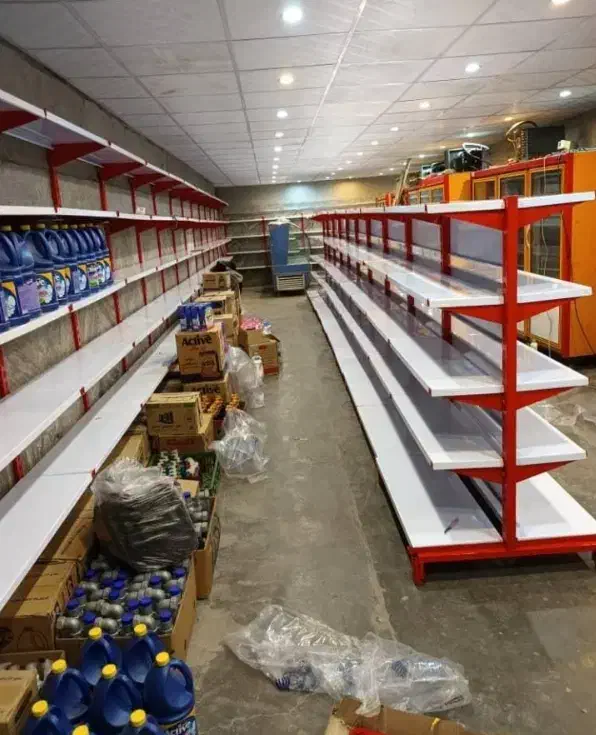 قفسه قرمز سوپرمارکت|کتابخانه، شلف، قفسههای دیواری|آمل, |دیوار