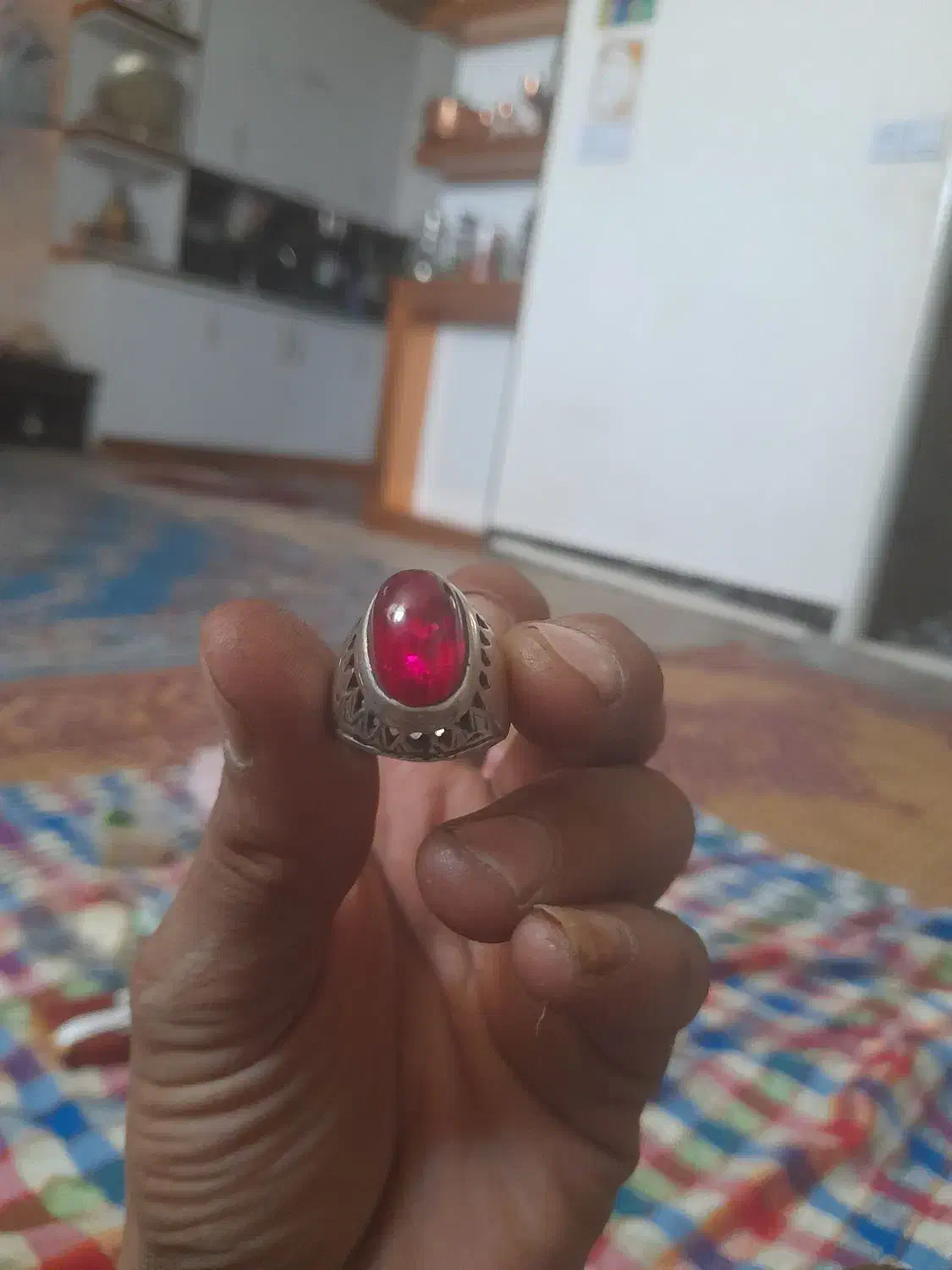 انگشتر‌نقره‌خوش‌دست‌.یاقوت۱۴گرم|جواهرات|بیرجند, |دیوار