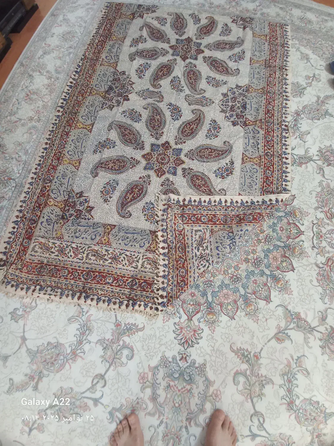 سفره قلمکار اصل اصفهان|سفره، حوله، دستمال آشپزخانه|شیراز, زرهی|دیوار