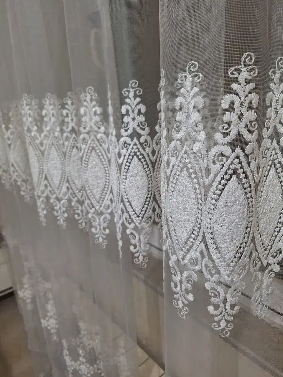 پرده تور دانتل شاین دار ترک|پرده، رانر، رومیزی|ساری, |دیوار