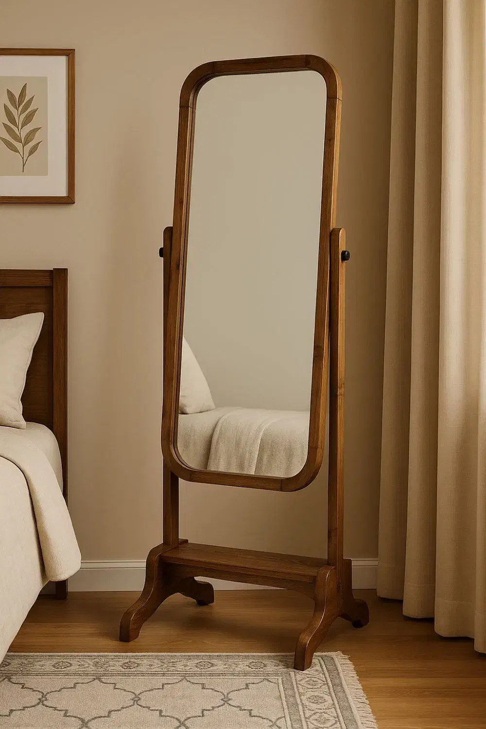 آینه قدی پایه دار چوبی|آینه|زنجان, |دیوار