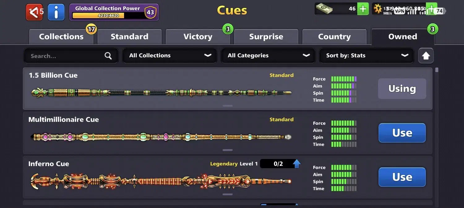 اکانت بیلیارد 8 Ball pool|کنسول، بازی ویدئویی و آنلاین|رشت, منظریه|دیوار