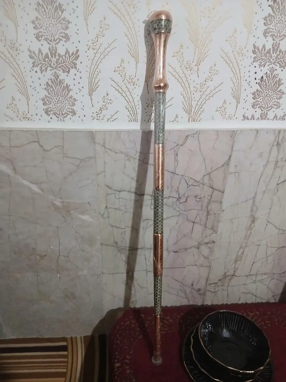 عصای خاتم کاری|کلکسیون اشیاء عتیقه|بجنورد, |دیوار