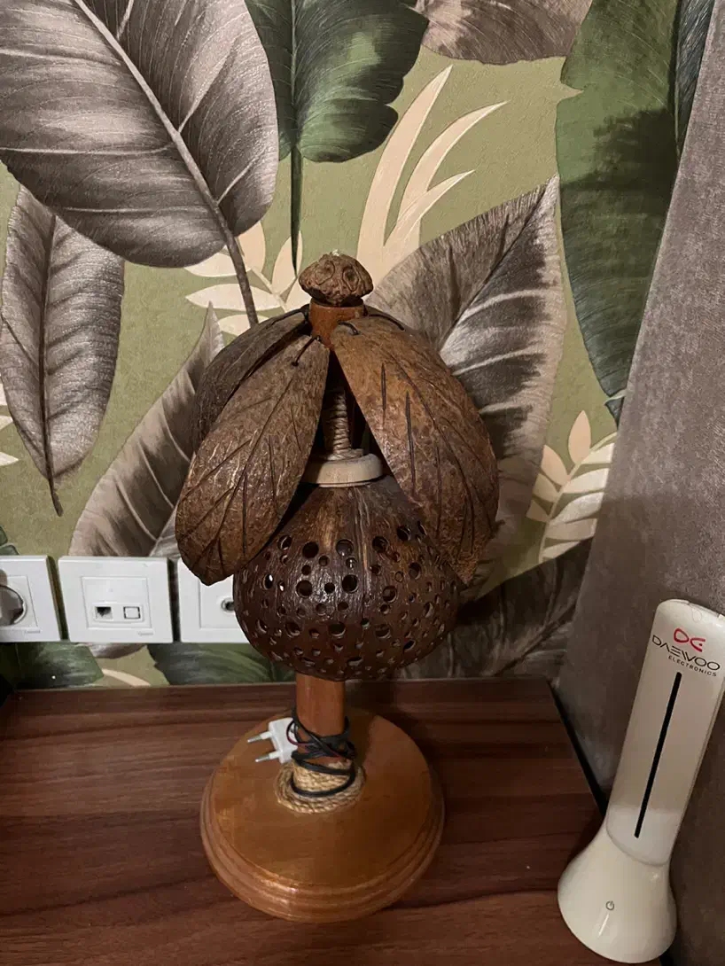 چراغ خواب مطالعه چوبی نخل|چراغ خواب و آباژور|ری, دولت‌آباد|دیوار