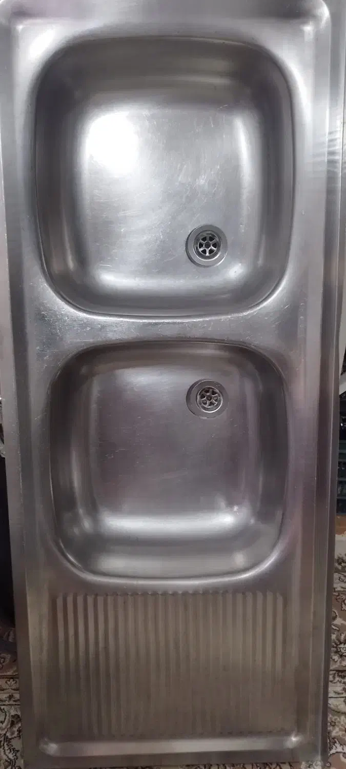 سینگ دو لگنه سالم وتمیز|آب‌چکان و نظم‌دهنده ظروف|نظرآباد, مسکن مهر نظرآباد|دیوار