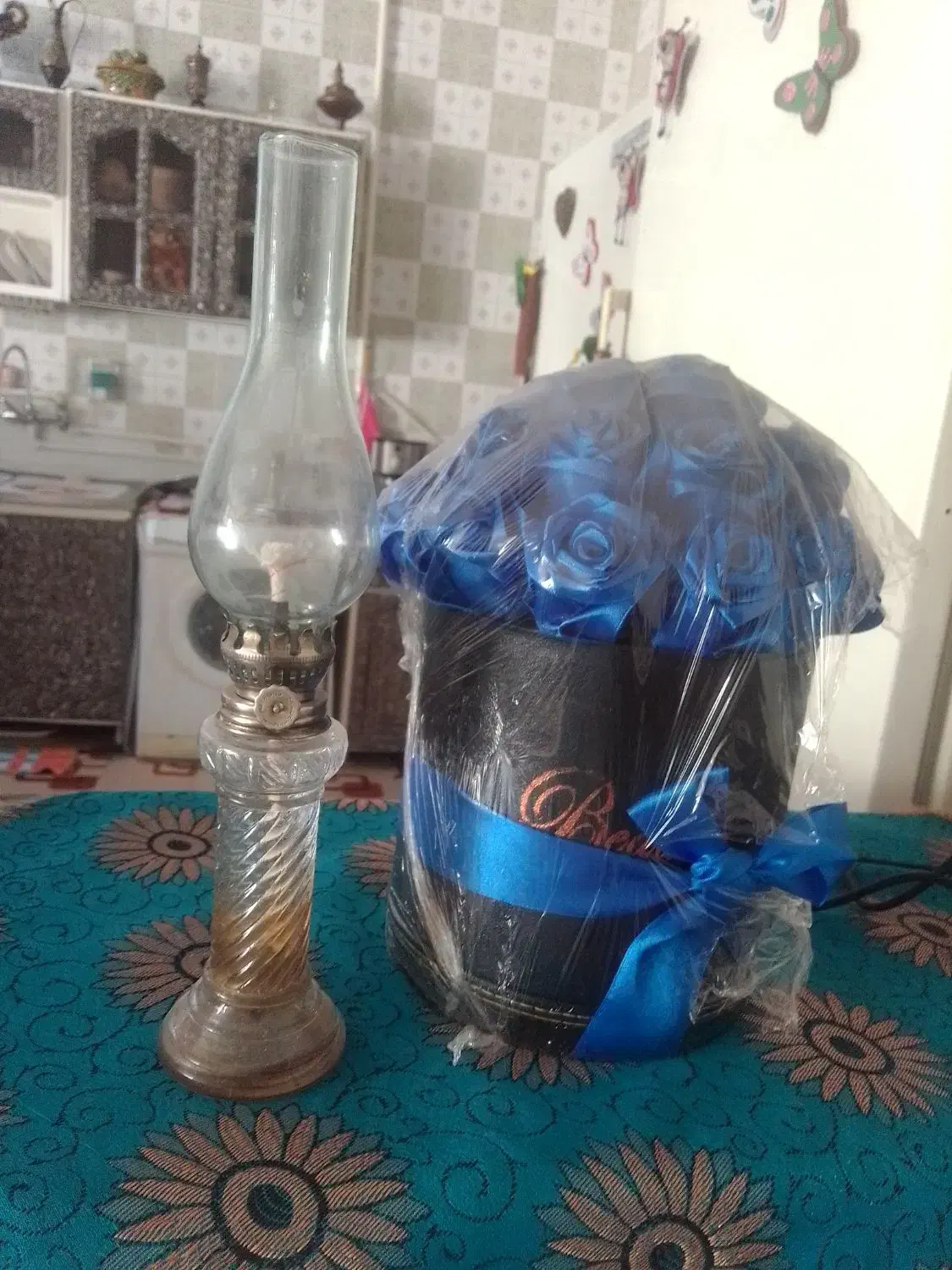 چراغ نفتی قدیمی|کلکسیون اشیاء عتیقه|لنجان, |دیوار