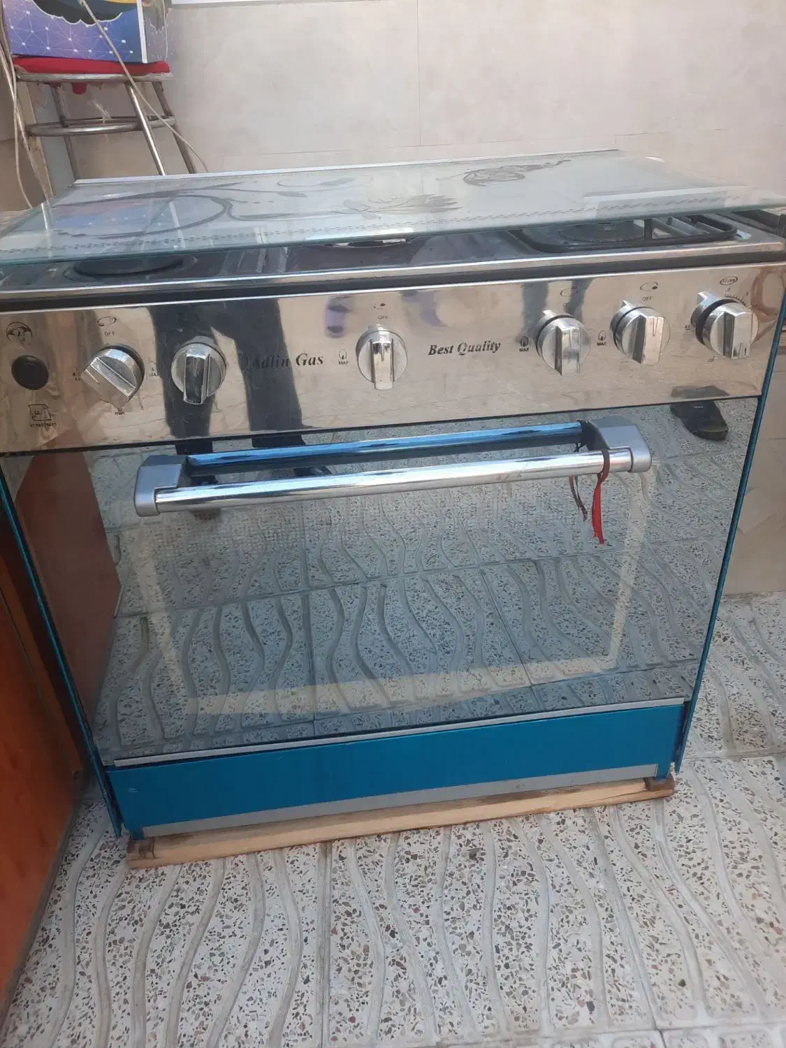 اجاق گاز طرح فر استیل و کابینت فلزی|اجاق گاز و لوازم برقی پخت‌وپز|پارس‌آباد, |دیوار