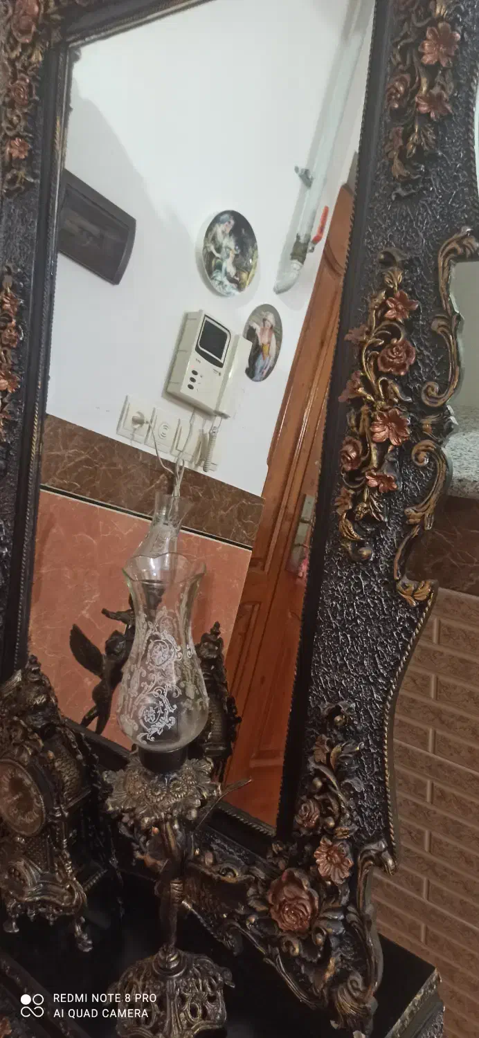 آیینه شمعدان بزرگ باگلهای برجسته کاملاسالم و شیک|آینه|گنبد کاووس, |دیوار