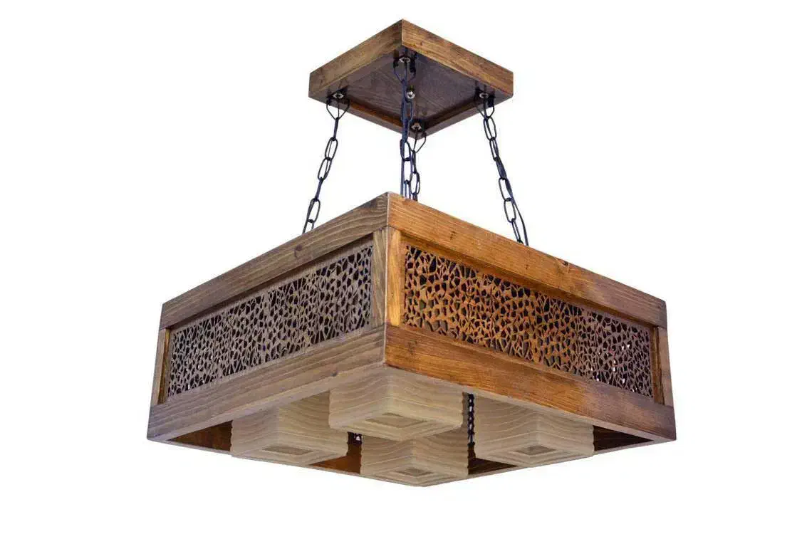 چراغ چوبی طرح نیکا|لوستر و چراغ آویز|مراغه, |دیوار