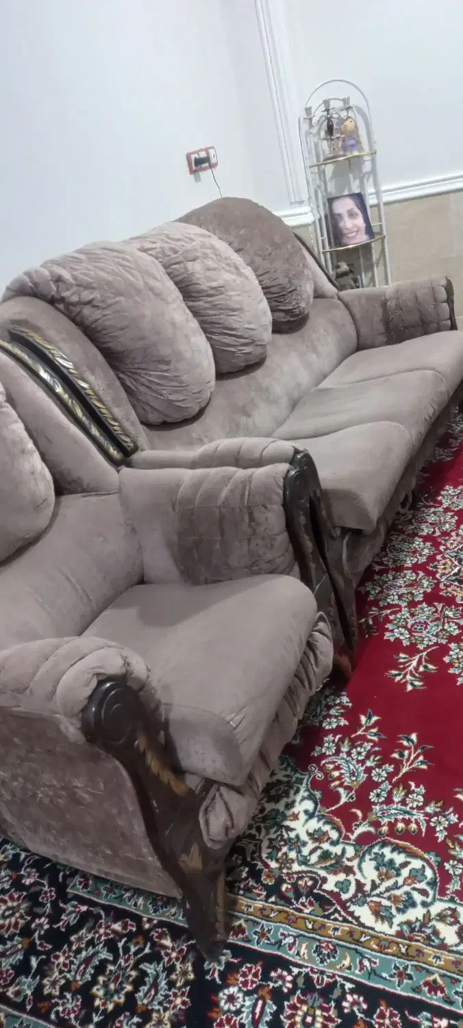 مبل ۷ نفره با میز و گل میز|مبلمان خانگی و میز عسلی|خورموج, |دیوار