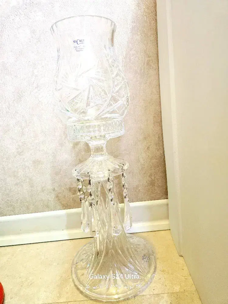 دو عدد شمعدان کریستال لهستان|لوستر و چراغ آویز|قم, باجک دو|دیوار