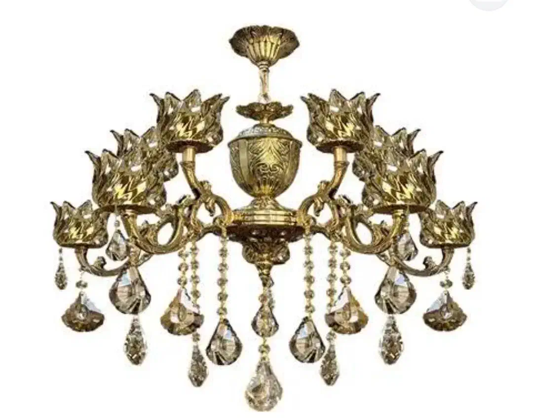 لوستر برنز ده شاخه|لوستر و چراغ آویز|شیراز, ریاستی|دیوار