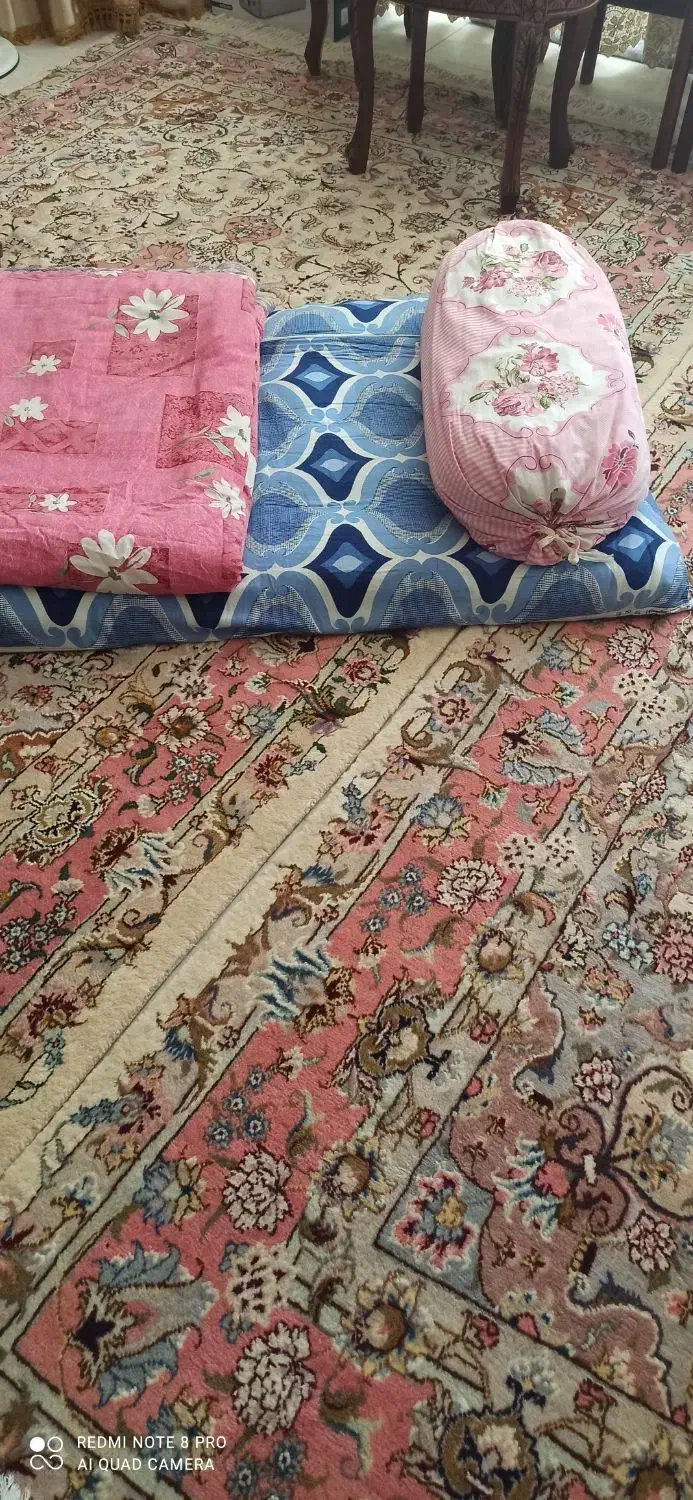 ست لحاف، کاور لحاف گلدوزی دو نفره|رختخواب، بالش، پتو|تبریز, |دیوار