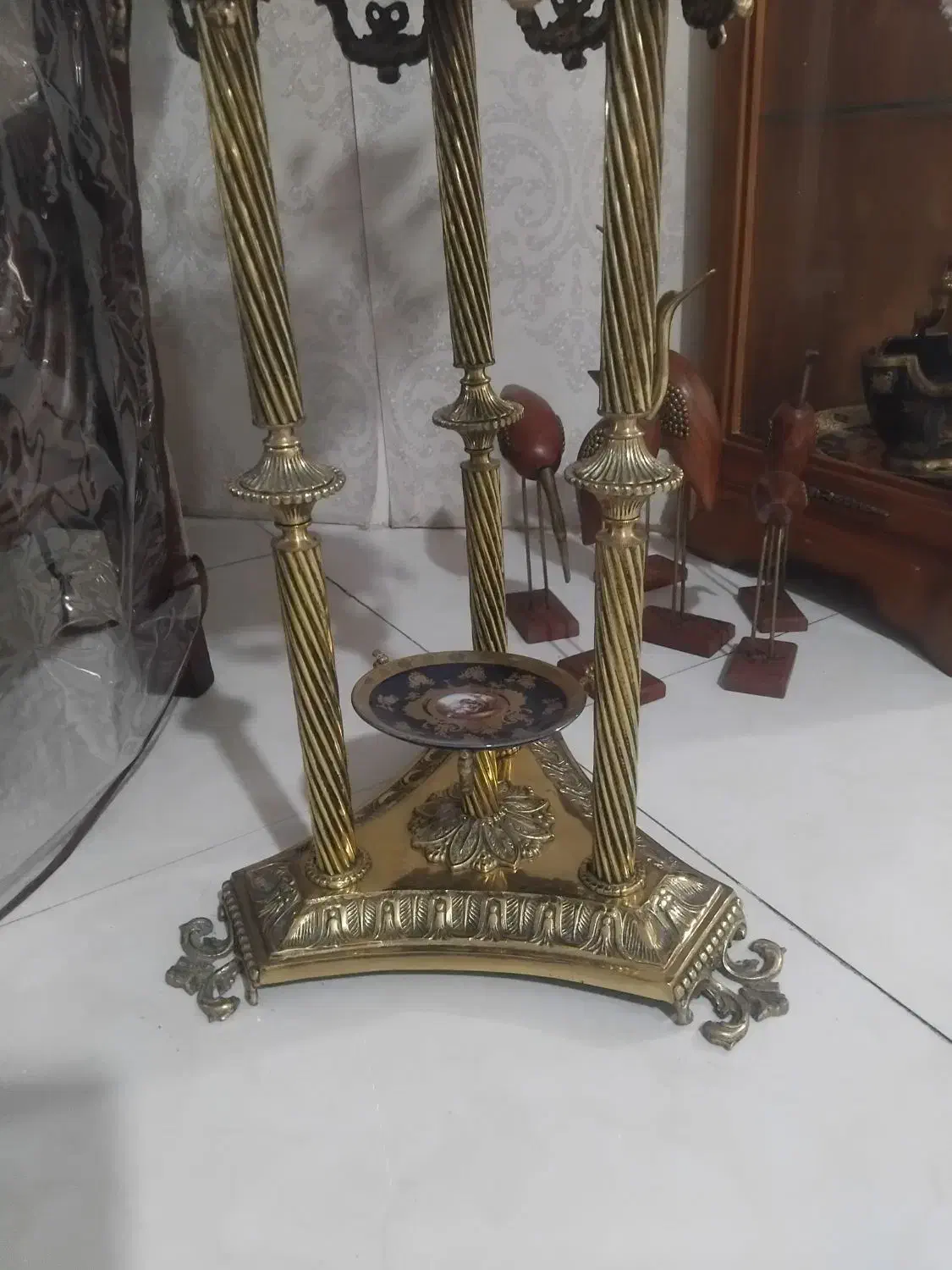 پایه برنجی دو عدد و دیس قلم ابی|کلکسیون اشیاء عتیقه|مشهد, آزادشهر|دیوار