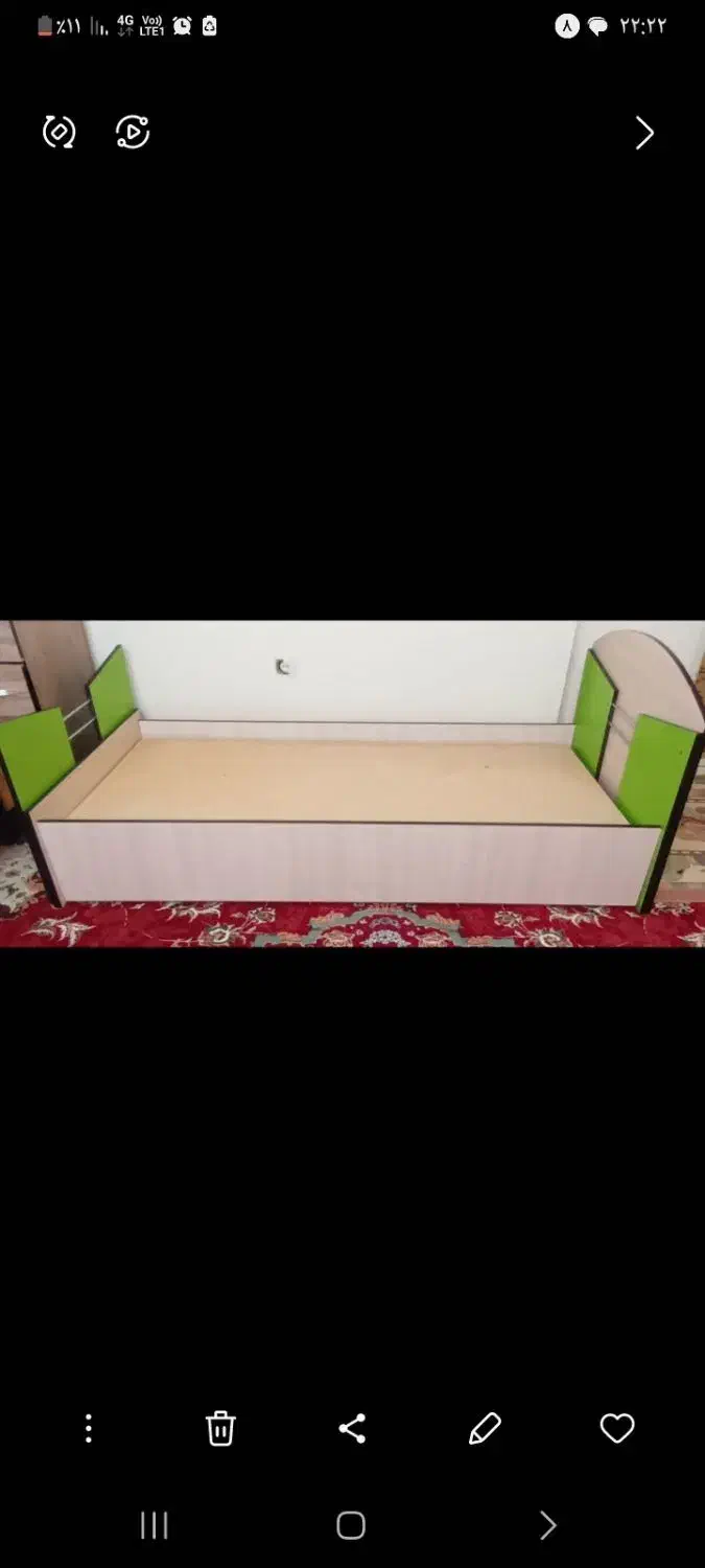 تخت نوجوان نو (کارنکرده)|تخت و سرویس خواب|قم, باغ شریفی|دیوار