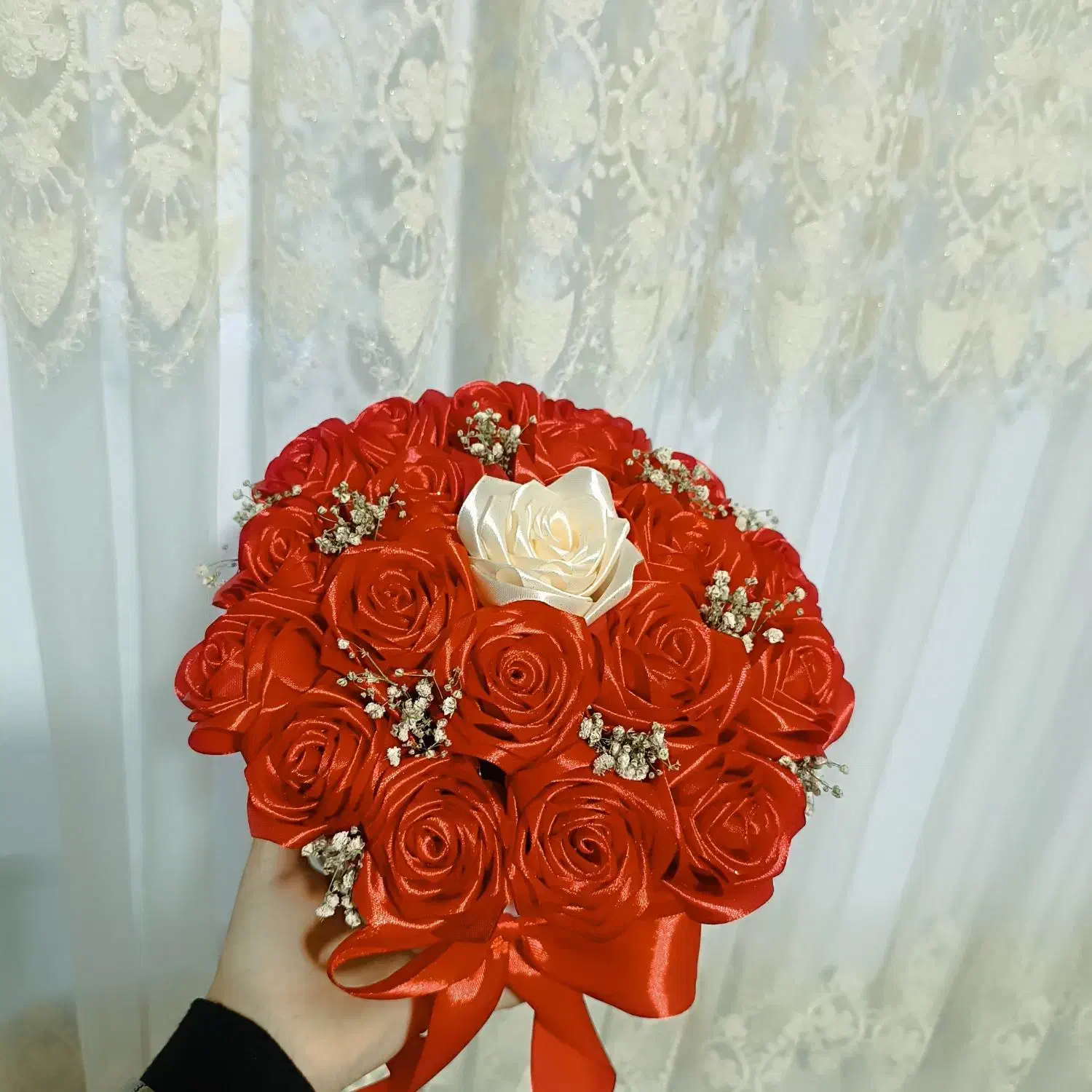 گلهای ربانی ساتن|گل مصنوعی|کلاله, |دیوار