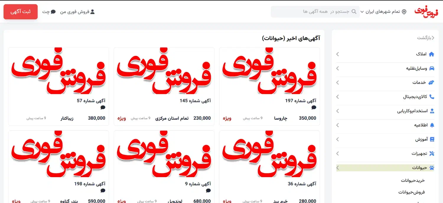 فروش سایت ثبت آگهی|خدمات رایانه‌ای و موبایل|شیراز, زرهی|دیوار