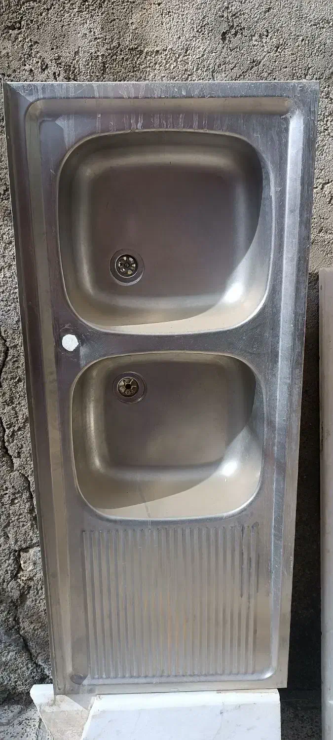 سینک ظرفشویی دوقلو|آب‌چکان و نظم‌دهنده ظروف|نیشابور, شهرک رسولی|دیوار